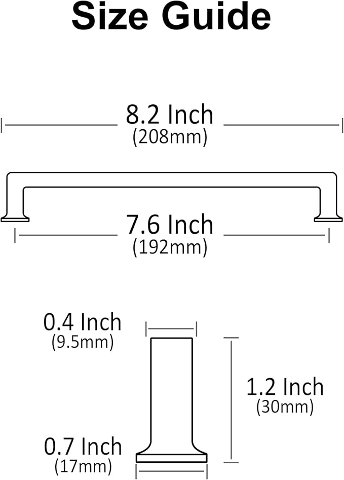Alzassbg 10 Pack Oil Rubbed Bronze Cabinet Pulls, 7-1/2 Inch(192mm) Hole Centers Cabinet Handles Square Kitchen Hardware for Cabinets AL3046ORB