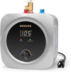 Mini Tank Water Heater Electric 2.5 Gallon Under Sink Instant Hot Water Heater with LED Dsiplay,T&P Valve,3-Way Diverter,110V 120V Point Of Use Water Heaters for Kitchen RV Bathroom Gray