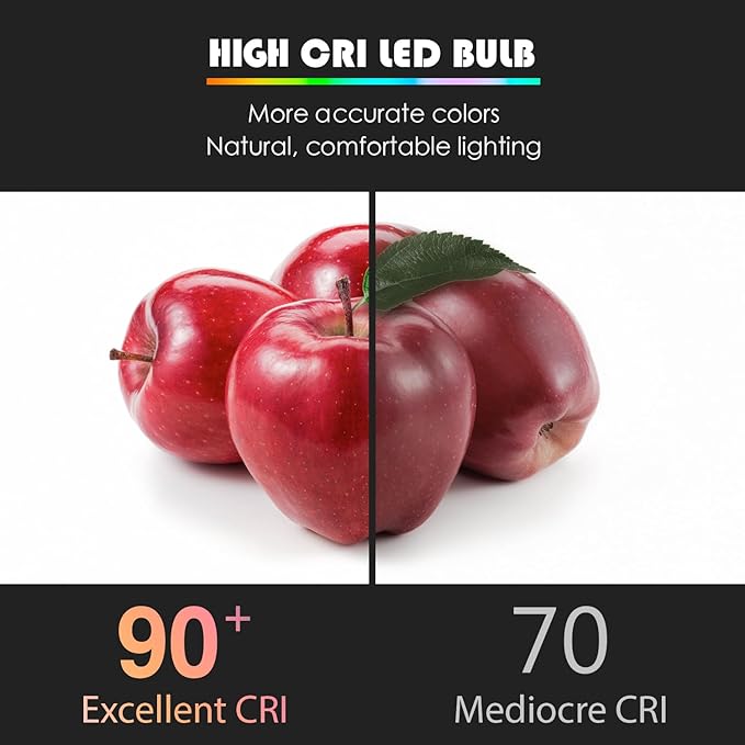 A19 LED Light Bulbs 60 Watt Equivalent, 90 CRI, Dimmable, Warm White 3000K, 760 Lumens, E26 Base, 120V, 8W LED Bulbs for Bedroom Living Room, 8-Pack