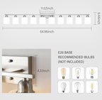 Brushed Nickel Bathroom Vanity Light for Giant Mirror, 10 Light Brushed Nickel Vanity Lights, 65 inch Wall Lamps for Bedroom for Mirrors with Milky White Frosted Glass Shades, E26