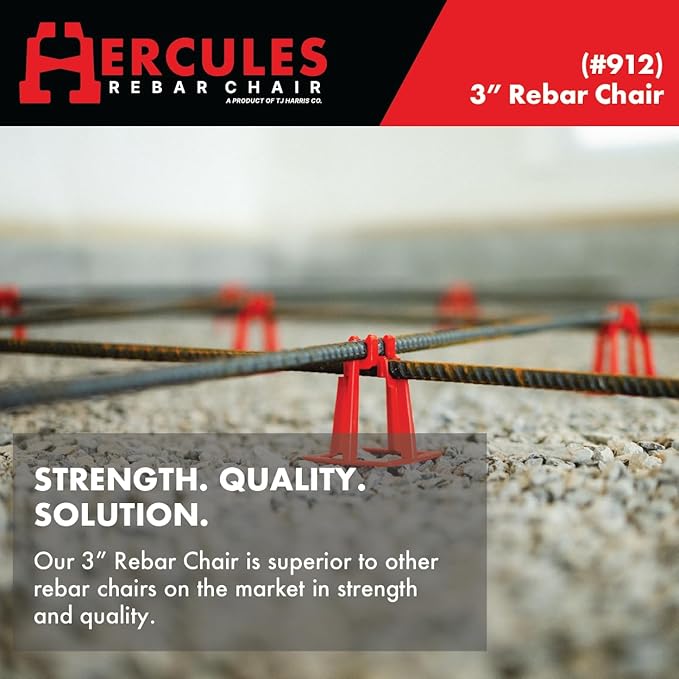 Hercules 3" Rebar Chair - (100 Count) Superior Strength & Quality Concrete Snap Rebar Chair