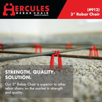 Hercules 3" Rebar Chair - (100 Count) Superior Strength & Quality Concrete Snap Rebar Chair