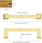 10 Pack 3.75"(96mm) Gold Cabinet Pulls Kitchen Cabinet Handles Drawer Pulls Cupboard Hardware for Cabinets CK0078