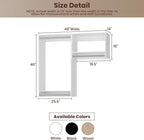 ROOMTEC Modular Closet System, 46" Wall-Mounted Closet Organizer with Hanging Rods, Wooden Tower for Walk-In Closets, Wardrobe Storage Kit, White