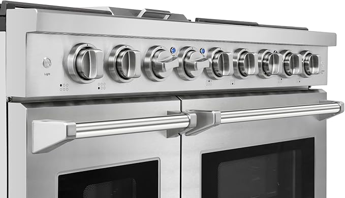 48 Inch Pro-Style Propane Gas Range with 6 Burners & 1 Griddle Cooktop, Double 4.6 cu. ft. and 2.2 cu. ft. Oven, in Stainless Steel - KOS-48RG03MLP (Stainless Steel)