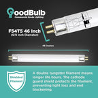 GoodBulb 54-Watt 46 Inch T5 Fluorescent Light Bulb 4100K Cool White Color Medium Bi-Pin Base 4950 Lumens 85 CRI 36000 Life Hours Instant/Programmed Start (Pack of 40)