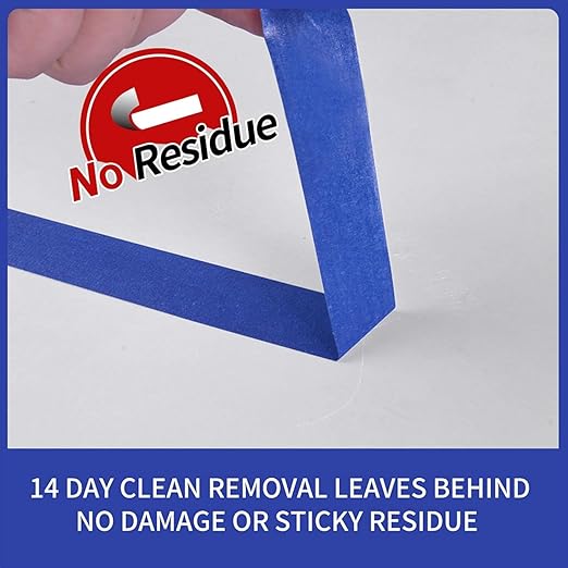 ADHES Blue Painters Tape Blue Tape Painting Tape for Walls,UV Anti,14 Days Clean Remove,0.94nch x 60yard,54Rolls