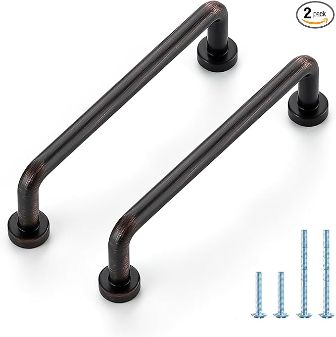 JOY DECOR Cabinet Pulls – 3-3/4 Inch Hole Center, Oil Rubbed Bronze, 2 Pack, Zinc Alloy Cabinet Handles for Drawers & Cupboard – Vintage Style Hardware for Kitchen, Bathroom, Dresser