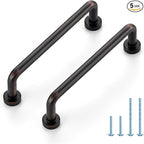 JOY DECOR Cabinet Pulls – 3-3/4 Inch Hole Center, Oil Rubbed Bronze, 5 Pack, Zinc Alloy Cabinet Handles for Drawers & Cupboard – Vintage Style Hardware for Kitchen, Bathroom, Dresser