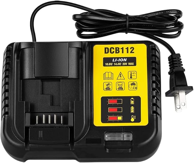 DCB112 20V MAX Battery Charger Replacement for Dewalt Battery Charger, Compatible with Dewalt 12V-20V Battery(Black)