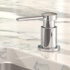 Lava Odoro Chrome Soap Dispenser for Kitchen Sink, Modern Brass Built in Countertop Pump Dispenser with 18 Oz Refillable Bottle, Kitchen Soap and Lotion Dispenser Spot-Free, Chrome, KSD-21