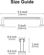 Alzassbg 6 Pack Champagne Copper Cabinet Handles, 5 Inch(128mm) Hole Centers Arch Modern Cabinet Pulls Kitchen Cabinets Hardware for Cabinets and Drawers AL3503SCG