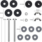 2PCS Universal Toilet Seat Bolts Kit, Heavy Duty Toilet Tank Bolts Replacement, Waterproof Stainless Steel Toilet Seat Screws and Rubber Washers Gaskets with Extra Long Nut