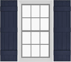 Board & Batten Vinyl Shutters (1 Pair) | 14.5"x59" (4-Board) - Navy Night Sky | Exterior Window Shutters | Includes Mounting Hardware | Simple Installation | Made in USA