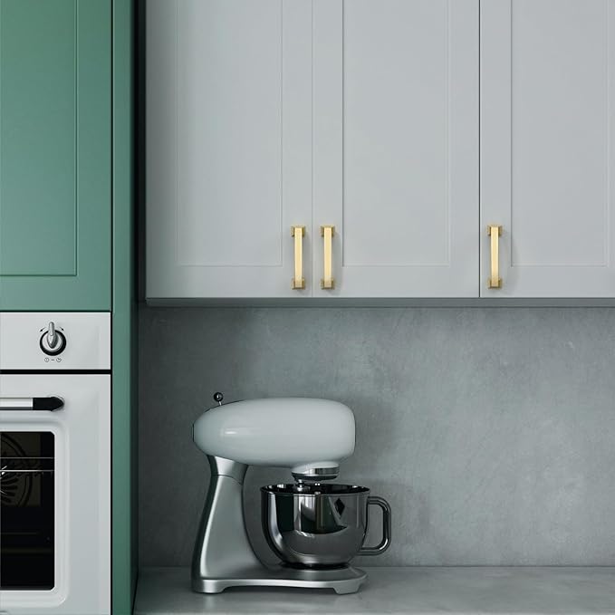 Asidrama 10 Pack 3 Inch(76mm) Brushed Gold Kitchen Cabinet Handles, Cabinet Pulls Kitchen Cabinet Hardware for Cupboard Drawer Pulls