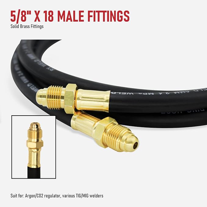 RX WELD Inert Gas Welding Hose - Argon Flow Hose (6.56FT, Black)