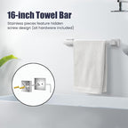 Bathroom Hardware Accessories Set: 7-Pieces Bath Towel Bar Set, Towel Racks for Bathroom Wall Mounted, SUS304 Stainless Steel, Brushed Nickel