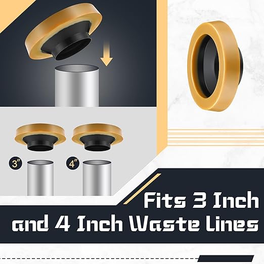 Marsui 4 Pack Toilet Wax Ring Thick Toilet Bowl Wax Ring Gasket for Toilet Bowl Toilet Wax Ring Seal for 3-inch/4-inch Waste Line-Gas, Odor and Watertight Seal