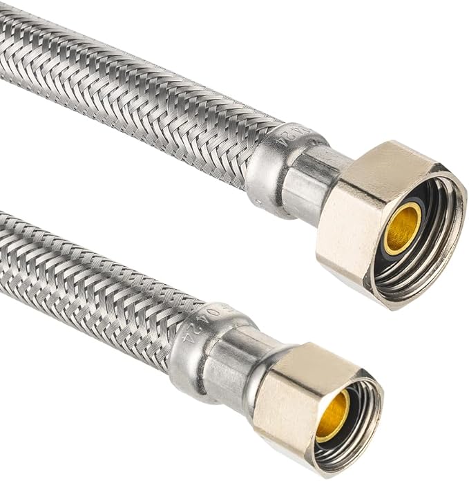 10-Pack EFIELD 16-inch Faucet Supply Lines, 1/2" FIP x 3/8" COMP Faucet Hose, Stainless Steel Braided Supply Line,(HOSE046)