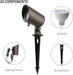 DAONEG 4W LED Landscape Spotlights GL101-BZLED8 Bronze 8 Pack Low Voltage Warm White Waterproof for Driveway, Yard, Lawn, Patio, Walls, Trees, Flags, Outdoor Light