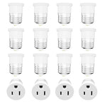 16 Pack, Light Socket Plug Adapter, Convert Light Bulb Socket to Outlet Adapter (White).