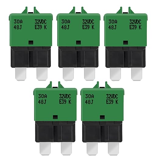 GLOSO Circuit Breaker Fuse E39 (T3) Manual Reset for Car Truck RV Automotive Marine Boat Trolling Motor & Custom Wiring Audio Battery Protection/Low Profile ATC/ATO (30A - 5 Pack)