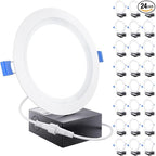 Sunco 24 Pack 6 Inch LED Recessed Light, Ceiling Canless Recessed Lights, Baffle Trim Ultra Thin, 850 LM, 14W, 5000K Daylight, Dimmable, Wafer Thin with Junction Box