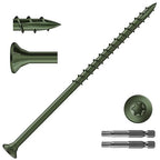 #10 x 4 Inch Deck Screws (510Pcs) 10lb. Exterior Wood Screws. Carbon Steel, Green, Flat Head, Rust Resistant epoxy Coated, with T25 Star Bit