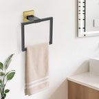 TURS 10-Piece Bathroom Hardware Accessories Set Black&Gold Towel Bar Holder Set SUS304 Stainless Steel Towel Racks for Bathroom Wall Mounted, 23.6-Inch