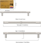 Amerdeco 10 Pack Brushed Satin Nickel Knurled Cabinet Pulls 7.55 Inch Center to Center Kitchen Cabinet Handles for Drawer Dresser, Cupboard and Wardrobe ZH0031