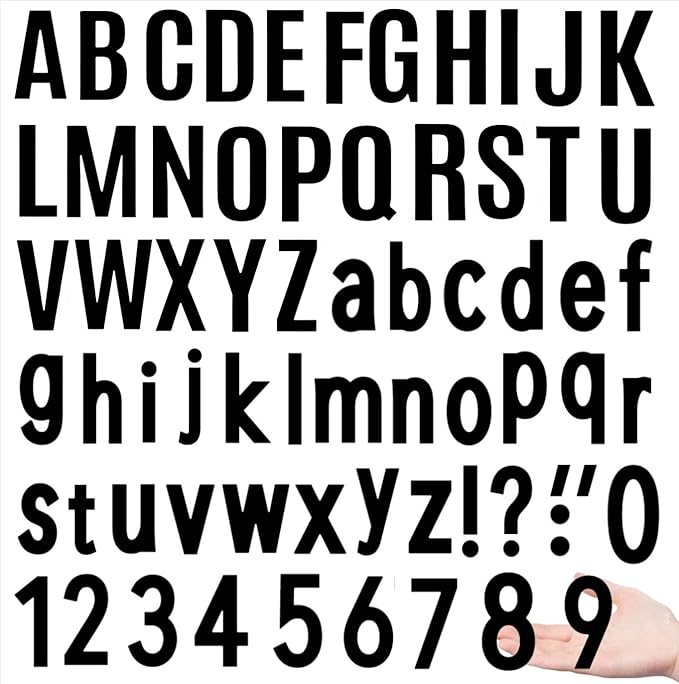 10 Sheets Vinyl Letter Number Stickers, Self-Adhesive Alphabet Stickers, Waterproof Mailbox Number Sticker Letters for Mailboxes,Door,Cars,Boats, Address Signs (Black, 1.5 inch)