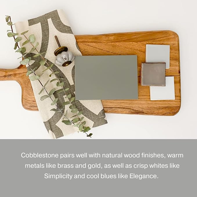 Country Chic All-in-One Chalk Paint for Furniture, Cabinets, Home Decor, Eco-Friendly, Matte Finish, Built-In Primer & Top Coat for Wood, Metal - Cobblestone (Grey) - Pint 16 oz (475 ml)