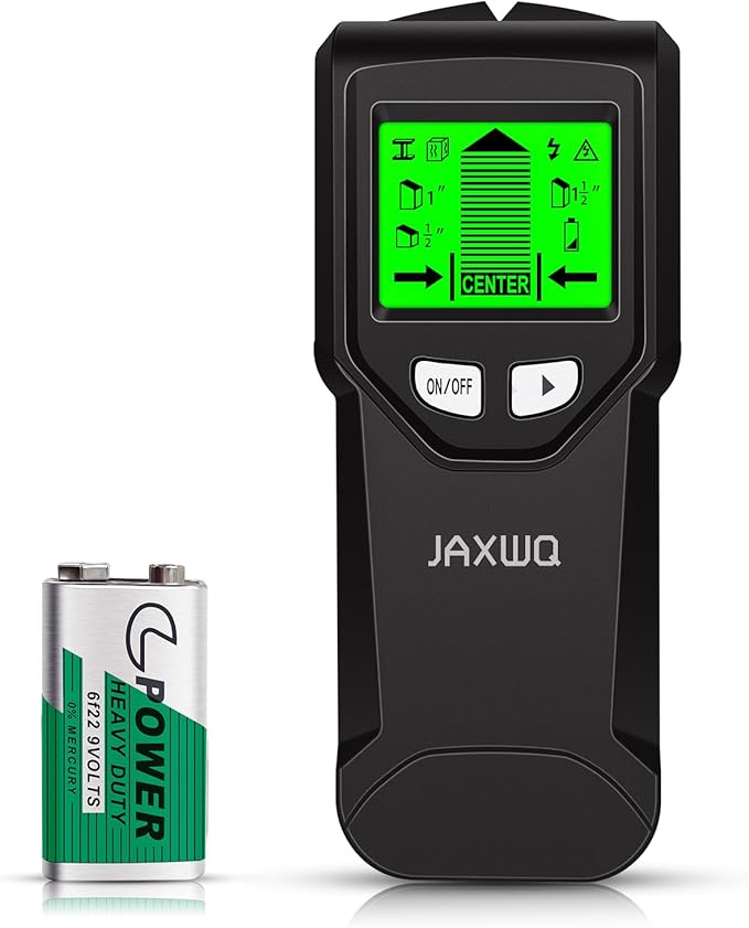 Stud Finder Wall Scanner - 5 in 1 Stud Finder Tool w/Smart Chip and HD LCD Display, Stud Detector Beam Finders for the Center and Edge of Wood AC Wire Metal Studs Joist Pipe (‎‎black Seaweed)
