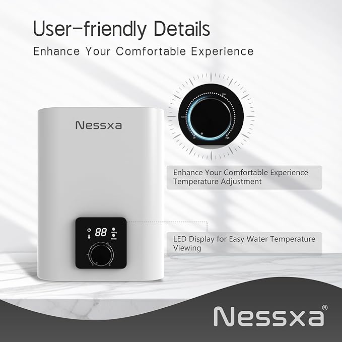 2.65 Gallon Electric Mini Tank Water Heater, 110V 1500W Point of Use On Demand Under Sink Instant Hot Water Heater for Home Kichen Bathroom