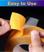 Ultra-Thin Double Sided Tape 1/2 inch by 66FT Two Sides Sticky Tape with Transparent Adhesive, for DIY Arts & Crafts, Scrapbook, Gift Wrap, Card Making, Fixed Clothes, Wall Poster Mounting, LED Strips
