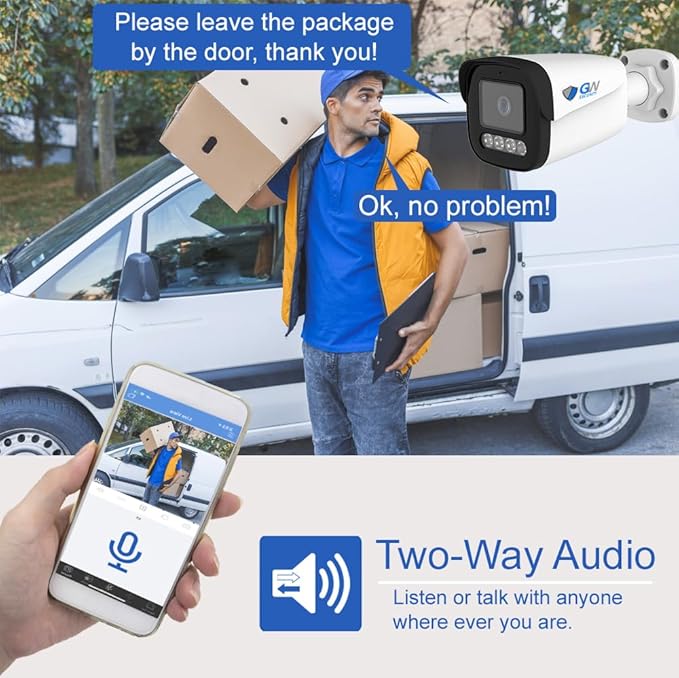 GW Security UltraHD 4K Face Recognition Two-Way Audio 32 Channel Security Camera System with 32 x 8MP Real-Time Full Color Night Vision Outdoor & Indoor AI PoE Bullet Cameras, NDAA & TAA Compliant