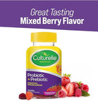 Culturelle Daily Probiotic Gummies for Women & Men, Berry Flavor, 52 Count, Naturally-Sourced Daily Probiotic + Prebiotic for Digestive Health, Non-GMO & Vegan