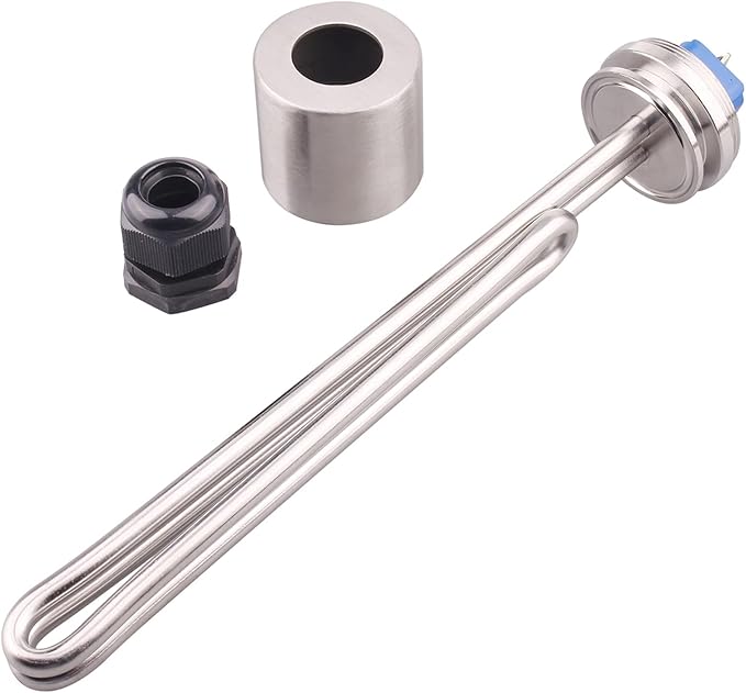 DERNORD 1.5" Inch (OD50.5mm) Tri-clamp Foldback Heating Element Stainless Steel Immersion Water Heater (240V 2500W)