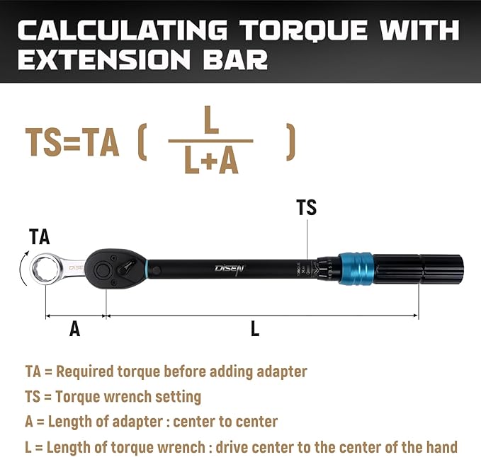 DISEN 9pcs Torque Adapter Set SAE, Durable Torque Wrench Adapter, Torque Adapter 3/8" Drive, 12 Point, Set Including 3/8", 7/16," 1/2", 9/16", 5/8", 11/16", 3/4", 13/16", 7/8"