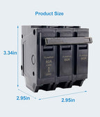 60 amp 3 Pole Breaker Plug-in Mount Type THQL Feeder Molded Case Circuit Breaker 120/240V AC, Compatible with GE Thick Series and Q-Line Series Load Centers