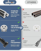 APPASO Bronze Kitchen Faucet with Soap Dispenser, ORB Pull Down Kitchen Sink Faucet, SUS304 Stainless Steel Single Handle High Arc Spring Faucet, Oil Rubbed Bronze