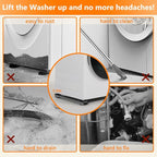 LUCKUP Heavy Duty Appliance Rollers W/Crowbar, Extendable Washing Machine Stand Furniture Rollers Mobile Fridge Base Furniture Sliders for Refrigerators Washer and Dryer Support 660 lbs, Black