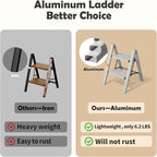 Taranta 2 Step Ladder,Aluminum Lightweight Folding 2 Step Stool with Anti-Slip Wide Pedal,330lbs Capacity Step Ladder for Household,Kitchen,Office - Misty Gray