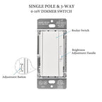 0-10V LED Dimmer Switch for 0-10V Dimmable LED Lights, Single-Pole or 3-Way, Wallplate Included, ETL Listed