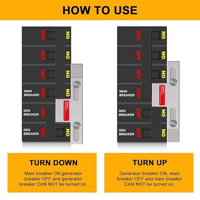2 Set Generator Interlock Kit Compatible with Eaton Cutler Hammer 100 Amp and 125 Amp Panels Breaker,for Safe Usage of Portable Power During Outage,Professional and Interlock Kit (2)