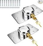 2 Pack Heavy Duty Hidden Shackle Padlock with Hasp, 2.87”/73mm Solid Steel Puck Lock Keyed Alike with Locking Hasp, 80mm Screws, Fits for Trailers, Trucks, Vehicles, Garage, Shipping Container