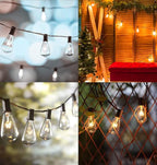 10 Pack Replacement Light Bulbs Outdoor, 7W ST40 Clear Edison Replacement Bulbs for Outdoor String Lights, E17 Intermediate Screw Base C9 Vintage Christmas Bulbs, Warm White