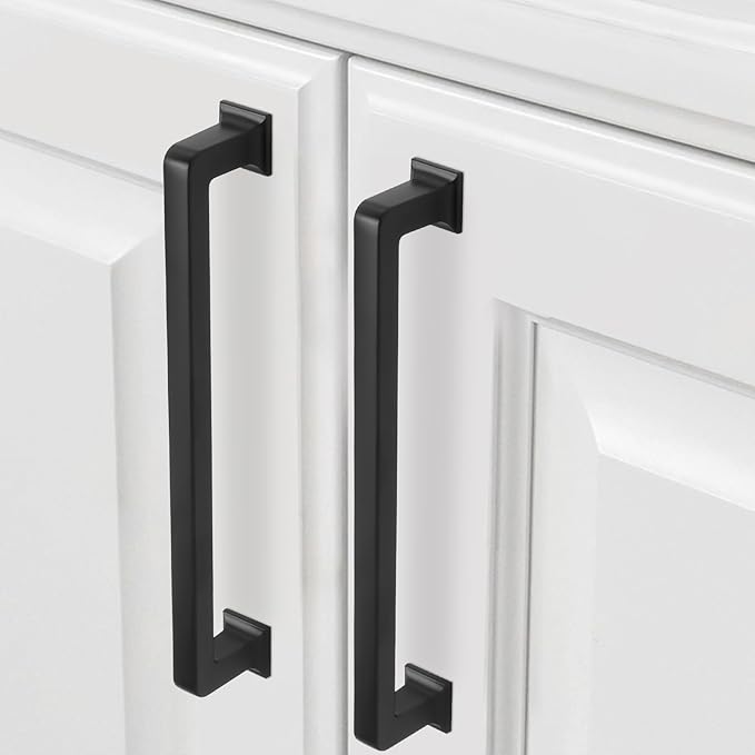 COTYKILEY 10 Pack 6-1/4 Inch(160mm) Matte Black Kitchen Cabinet Handles Black Cabinet Pulls Cabinet Door Handles Kitchen Cabinet Hardware Cupboard Drawer Pulls Dresser Handles