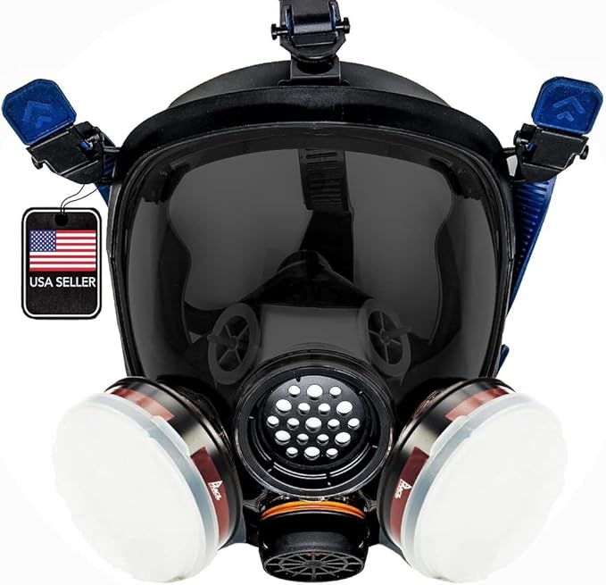 Parcil Distribution Gas Mask Survival Nuclear and Chemical Full Face Respirator - Organic Vapor & Particulate - CE Tested