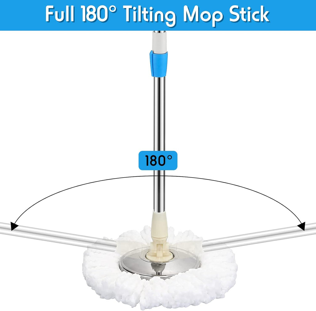 Spin Mop Replacement Handle 360 Degree Spin Mop Pole Handle Replacement Rotating Telescopic Stick for Head Replace Spinning Household Cleaning Accessories for Home(Blue)
